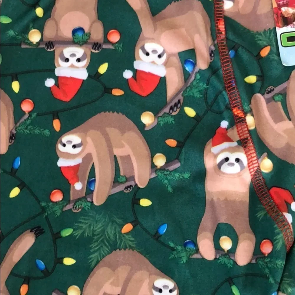 NWT Mens Medium Crazy Boxers Christmas Sloth & Red